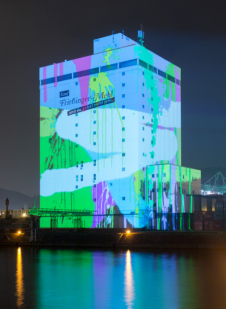 2015, Ahoi im Hafen, Projektionen im Stuttgarter Hafen zur Langen Nacht der Museen